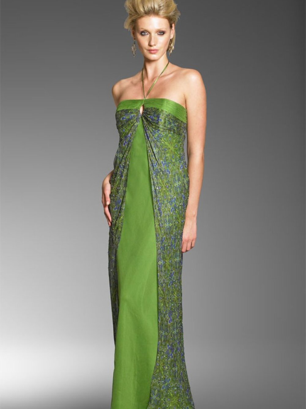 Vintage Laundry by Shelli Segal 100% Silk Beaded Paisley Maxi Gown - Size 4